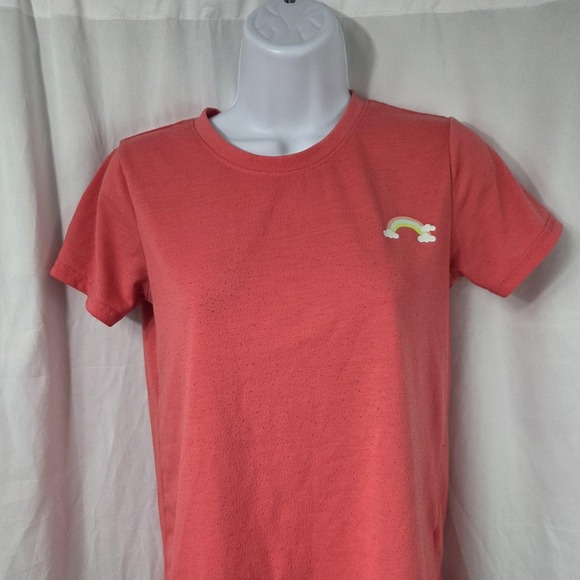 Eddie Bauer Shirt Kids Large 14/16 Pink Rainbow Graphic Short Sleeve Tee Top - Picture 2 of 11